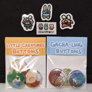 Little Creatures Button Pin Sets (Close up, Gachaling, and Combo set)