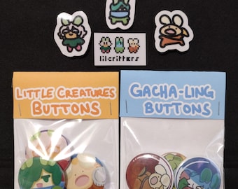 Little Creatures Button Pin Sets (Close up, Gachaling, and Combo set)