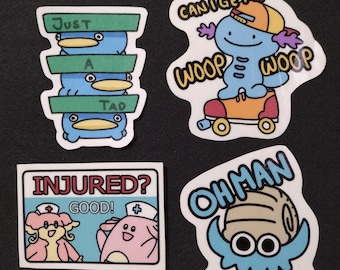 Poke Pals Silly Stickers Wooper Lotad Chansey Audino and Omanyte