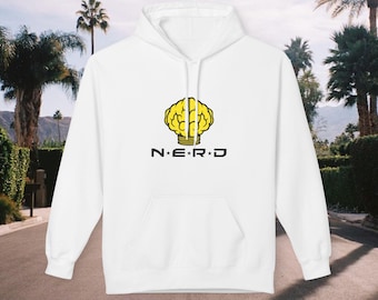 Sudadera unisex con el logotipo de N.E.R.D. Brain, ropa informal moderna, estilo urbano, sudadera cómoda para cualquier ocasión.