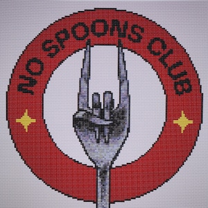 No spoons club - Cross stitch pattern - Nerdy Geeky Alternative Quirky Funny Adult