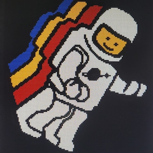 Floating Spacemen - 2 PATTERNS black and white background - Cross stitch pattern - Nerdy Geeky Alternative Quirky Funny Adult