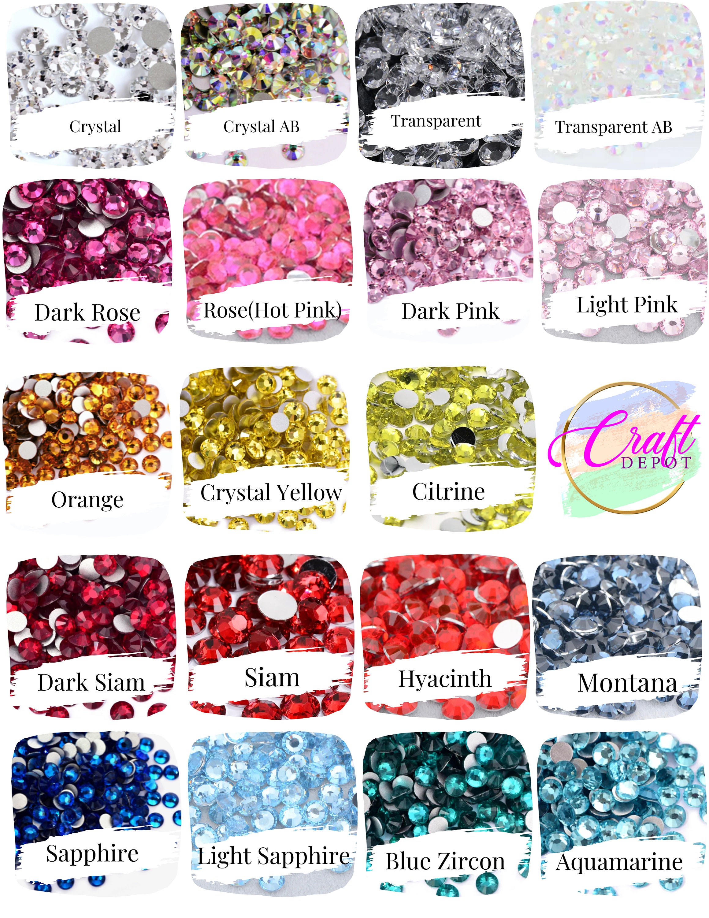 Jollin Hot Fix Crystal Flatback Rhinestones Glass Diamantes Gems 24mm(8ss 2880pcs, Light Purple AB)