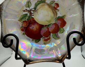 Vintage Hand Painted Iridescent Lusterware Fruit Bowl