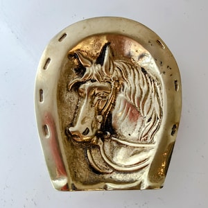 Vintage Brass Horseshoe Ash Tray