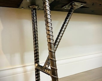 A Frame Table Legs - 3/4" Solid Rebar Table Legs - Pair - Steel Table Legs - Kitchen Table Legs - Entry Table Legs - Custom Table Legs