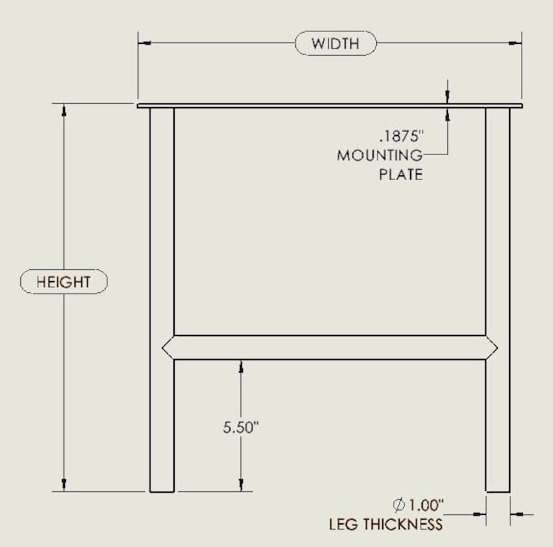 Solid 1 Round Rebar Coffee Table Leg Set of 2 coffee Etsy