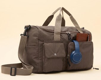Große Reisetasche Unisex Weekend Bag Funktionelle Sporttasche mit Taschen Strapazierfähiger Stoff Weekender Overnight Handgepäck Sport Handtasche
