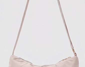 Minimalistische Halbmond Tasche, gewebte Umhängetasche für Frauen, Slouchy Schultertasche, Alltag Hobo Geldbörse, lässige Dumpling Tasche