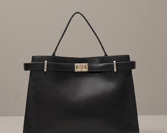 Minimalistische Vegan Leder Handtasche, Elegante Crossbody Bag für Frauen, Stilvolle Top Griff Umhängetasche, Klassische Alltags Schultertasche, Geschenk für Sie