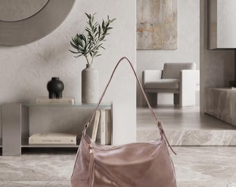 Große Slouchy Umhängetasche für Frauen Vegan Leder Hobo Bag Übergroße Alltags-Einkaufstasche Ästhetische Arbeitstasche Reise Geldbörse Retro Geschenk für Sie