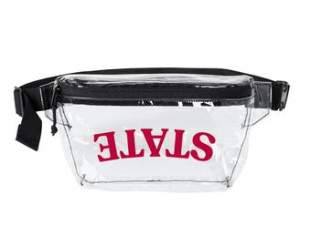 Clear Fanny Pack Stadium Approved Upside Down State Crossbody Bag, Game Day Clear Belt Bag, Concert Festival Hip Pack, College Football Gift