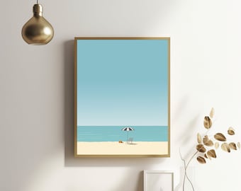 Minimalist Beach Art Print: Coastal Home Decor (Digital Download)