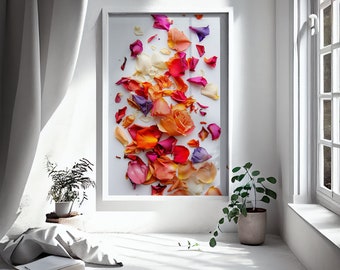 Stampa con illustrazione di rose vintage: arte murale floreale
