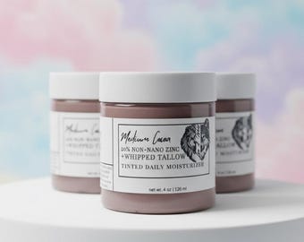 Fragrance-Free Tinted Tallow Cream with Zinc Oxide, Sheer Coverage, No White Cast Mineral Lotion