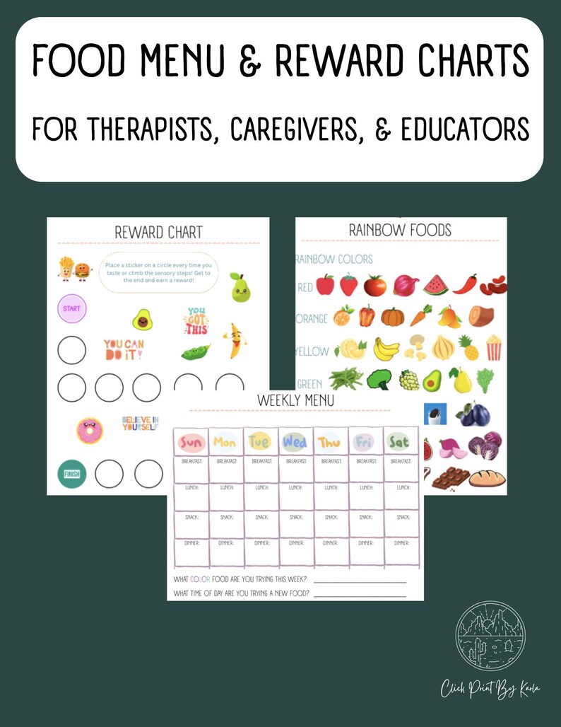 Food Menu & Reward Charts (digital Download) - Etsy