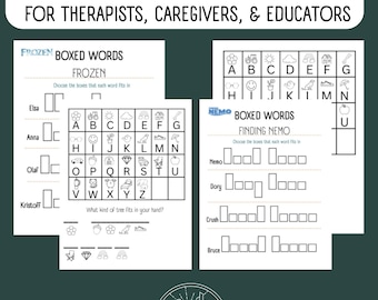 Handwriting Practice- Boxed Words and Cryptograms (Digital Download)