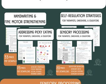 Materiale didattico di terapia occupazionale: Selettività alimentare, elaborazione sensoriale, autoregolazione e scrittura (download digitale)
