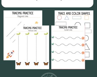 Tracing Practice- Lines and Shapes (Digital Download)
