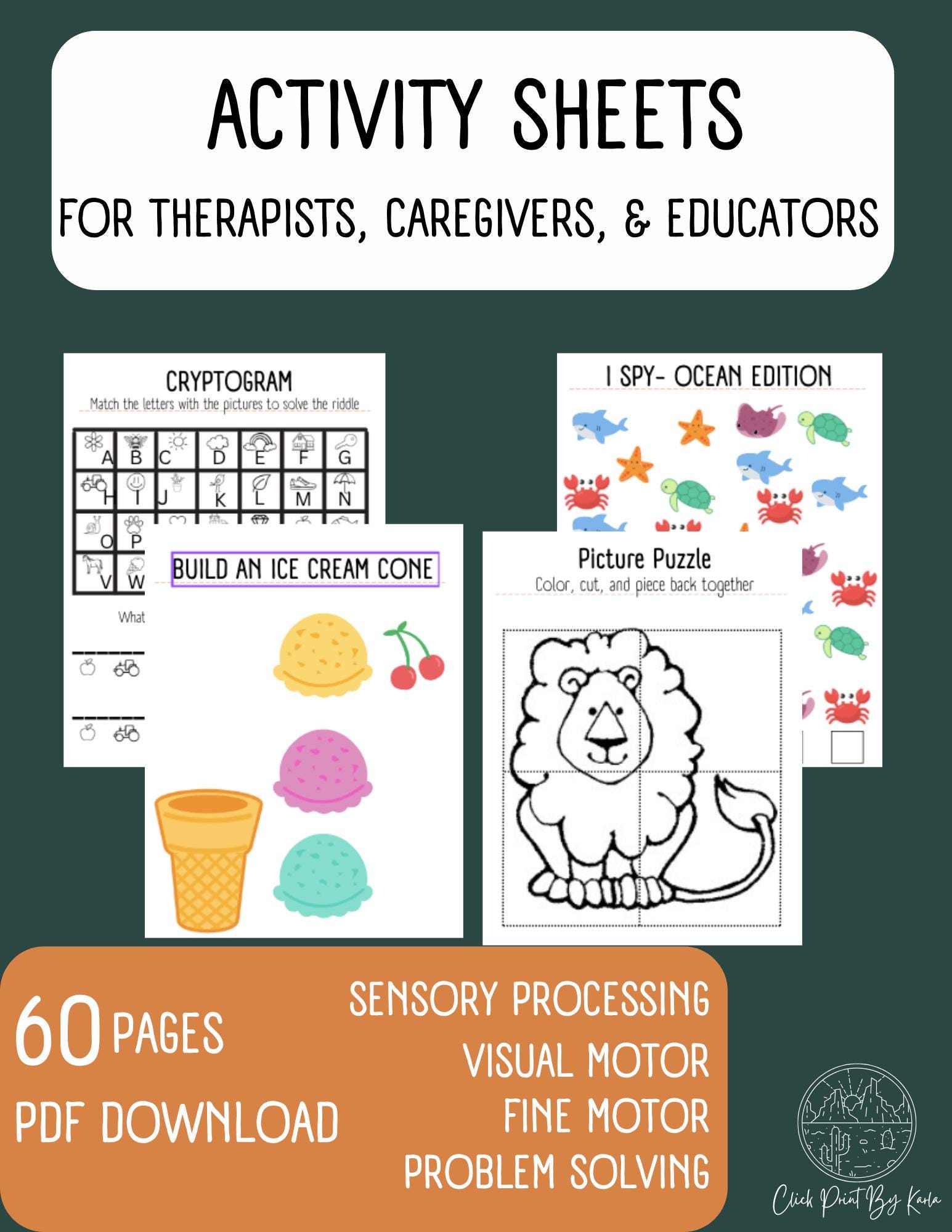 Occupational Therapy Activity Sheets (digital Download) - Etsy
