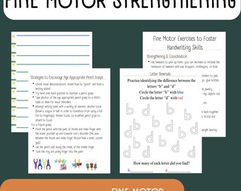 Handwriting & Fine Motor Strengthening (Digital Download)