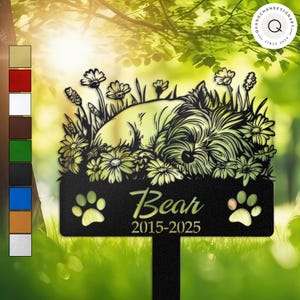 Personalized Sleeping Yorkshire Terrier Memorial Garden Stake, Custom Pet Grave Marker, Yorkie Loss Gift, Outdoor Decor for Dog Lovers