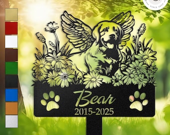 Custom Lovely Angel Labrador Memorial Stake, Labrador Dog Grave Marker, Personalized Pet Loss Gift, Outdoor Garden Remembrance Sign