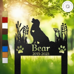 Custom Golden Retriever Dog Memorial Garden Stake, Personalized Pet Grave Marker, Outdoor Tribute for Dog Lovers, Metal Garden Decor