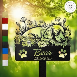 Personalized Sleeping Dachshund Memorial Garden Stake, Dog Grave Marker, Pet Loss Gift, Outdoor Tribute for Dachshund Lovers
