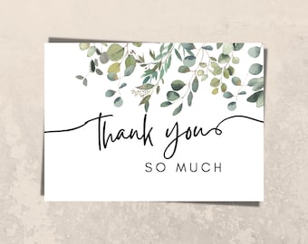 Thank You Card Printable, Thank You Card, Greenery Thank You, Greenery Thank You Card, Eucalyptus Thank You Card