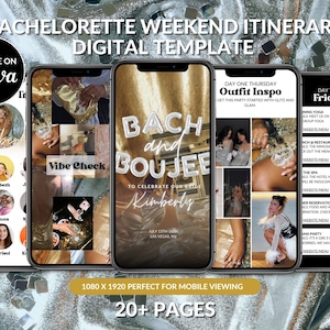 Bachelorette Party Itinerary Template Digital Bachelorette Itinerary Bach and Boujee Theme Bachelorette Disco Theme Bachelorette Weekend