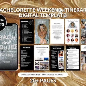Bachelorette Party Itinerary Template Digital Bachelorette Itinerary Bach and Boujee Theme Bachelorette Disco Theme Bachelorette Weekend