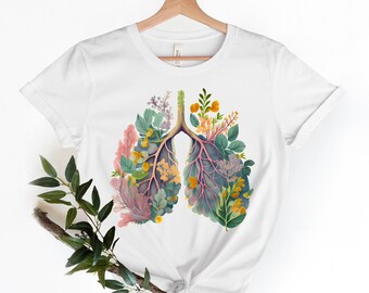Florale Anatomie Clipart, anatomische Lunge, Mukoviszidose Kunst, Lunge Anatomie T-shirt, botanische Lunge, Blume Lunge Anatomie, Pulmonologie, Asthma