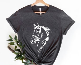 Horse Silhouette Tee, Horse Lover Tee, Horse Lover Shirt, Funny Horse Shirt, Horse Owner Gift Tee, Horse Drawing Shirt, Horse Line Art Tee