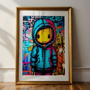 Hacker Girl Graffiti Wall Art, Digital Print, Colorful Coder Girl Wall Decor, Female Coder Modern Artwork, Abstract Graffiti Street Pop Art