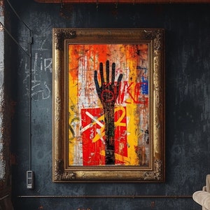Hand Graffiti Wall Art, Digital Download Print, Modern Street Art Poster, Colorful Gesture Wall Decor, Urban Graffiti, Hand Street Pop Art