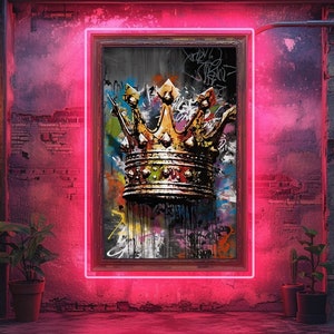 Crown Graffiti Wall Art, Printable Graffiti Art, King Crown Digital Art Poster Print, Street Pop Art, Modern Street Art, Urban Graffiti