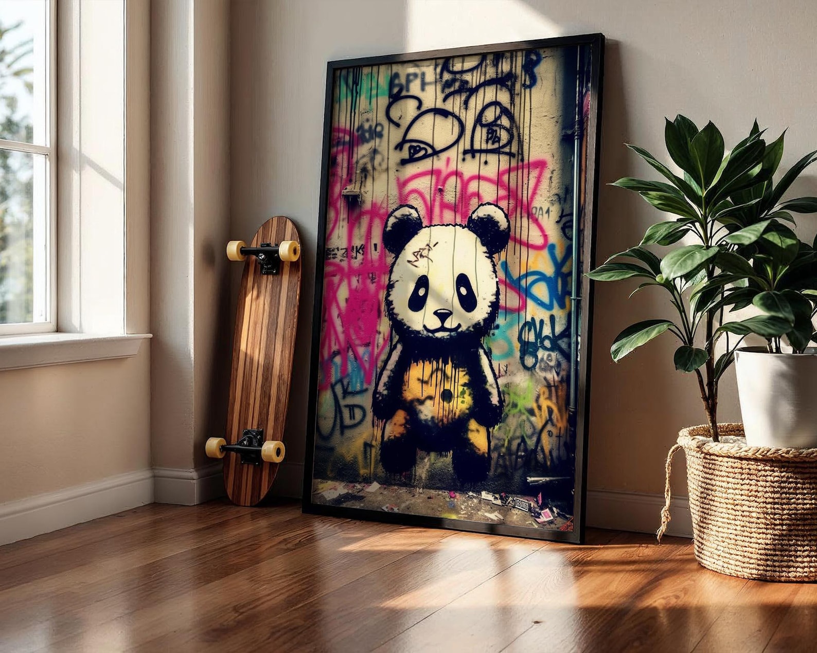 Baby Panda Graffiti Wall Art, Digital Download, Modern Street Art ...