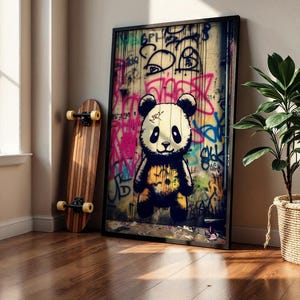 Baby Panda Graffiti Wall Art, Digital Download, Modern Street Art ...