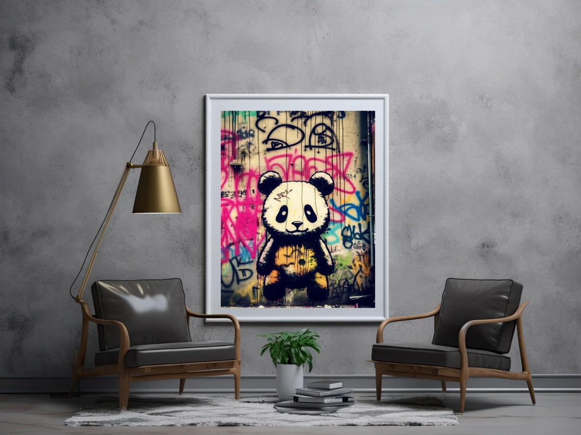 Baby Panda Graffiti Wall Art Digital Download Modern Street - Etsy