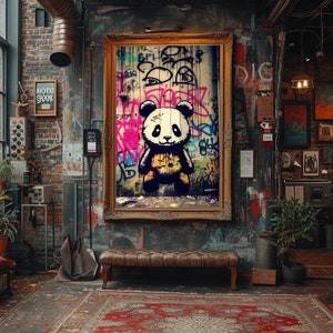 Baby Panda Graffiti Wall Art, Digital Download, Modern Street Art ...
