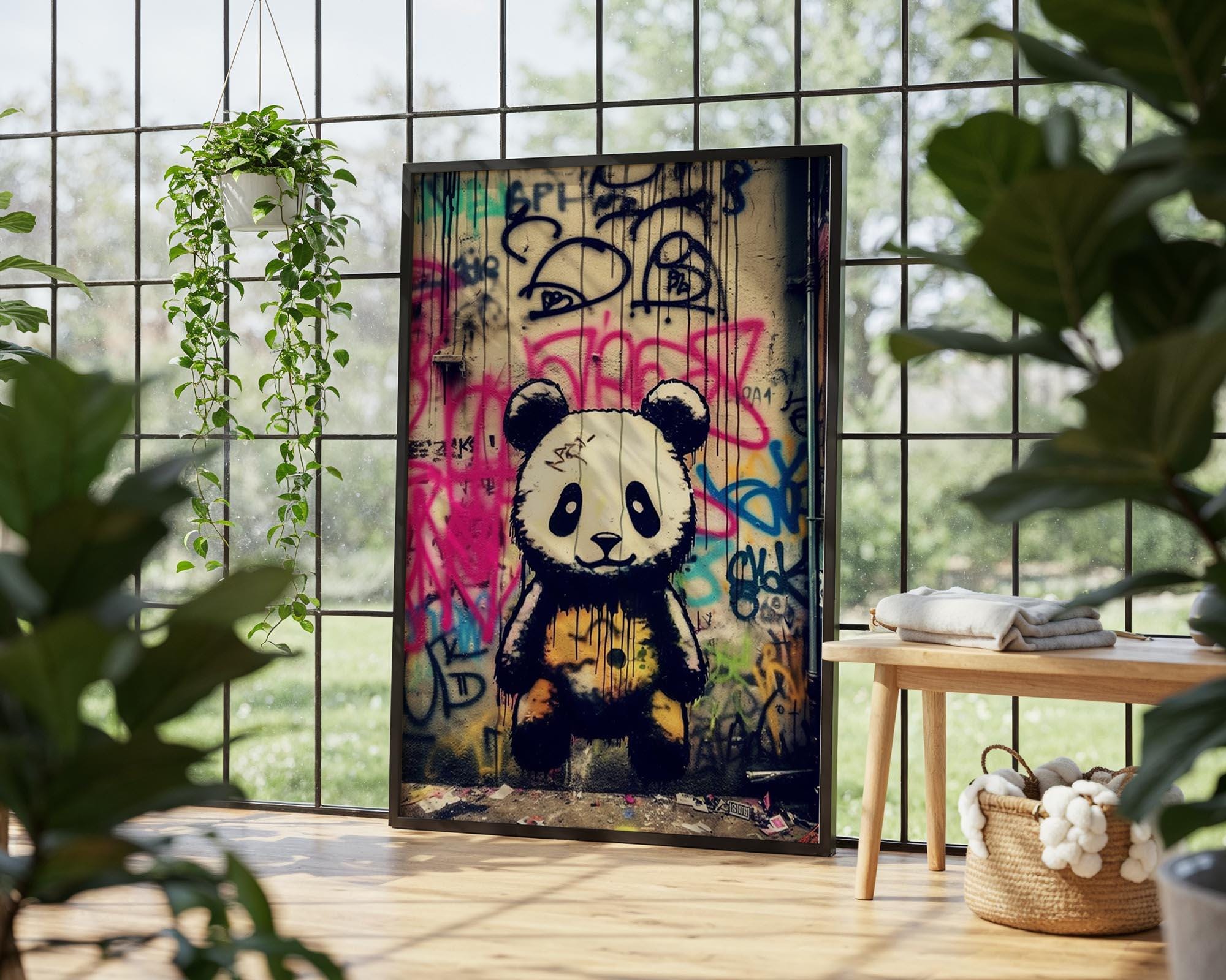 Baby Panda Graffiti Wall Art, Digital Download, Modern Street Art ...