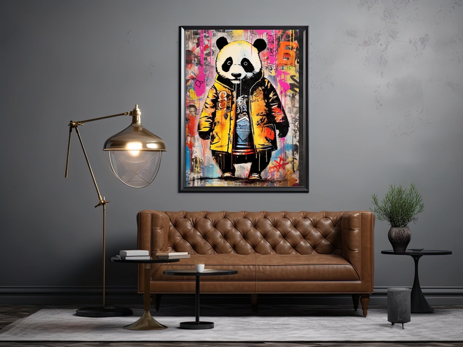 Panda Graffiti Wall Art, Printable Digital, Colorful Cute Panda Bear ...