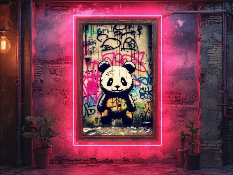 Baby Panda Graffiti Wall Art, Digital Download, Modern Street Art ...