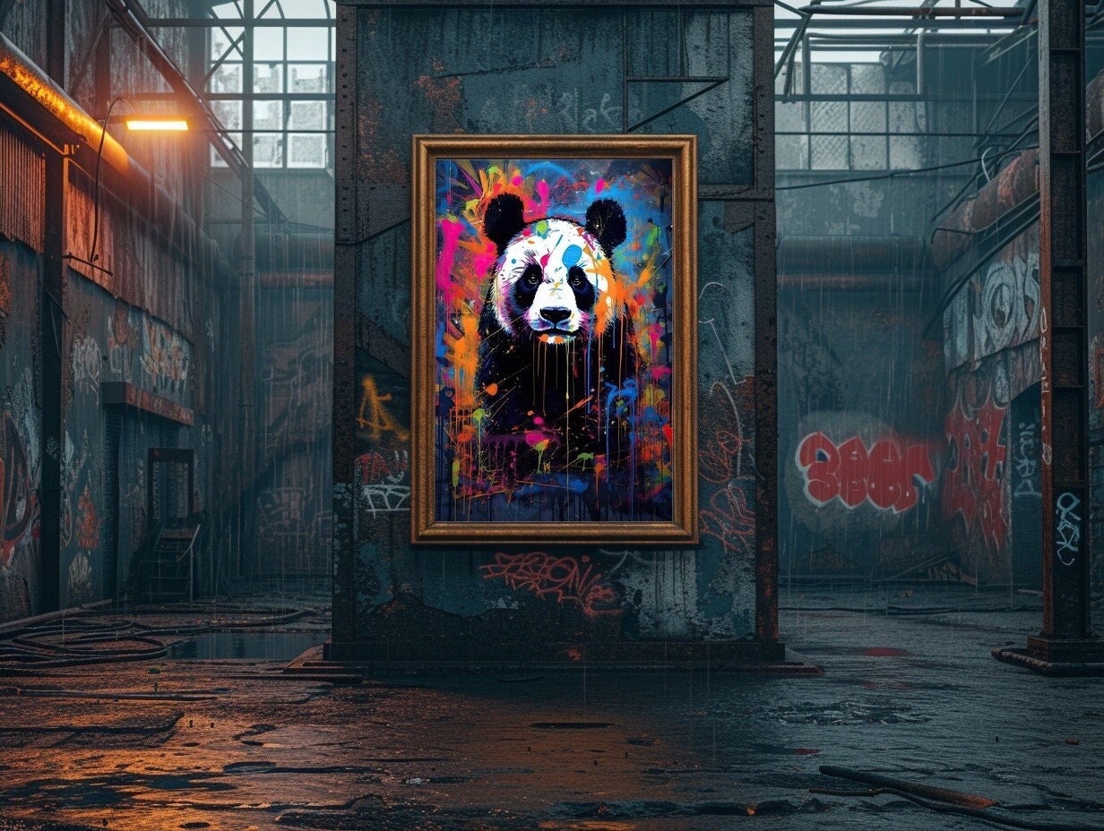 Panda Graffiti Wallpaper Giant Panda Graffiti Mural, Klingatron,