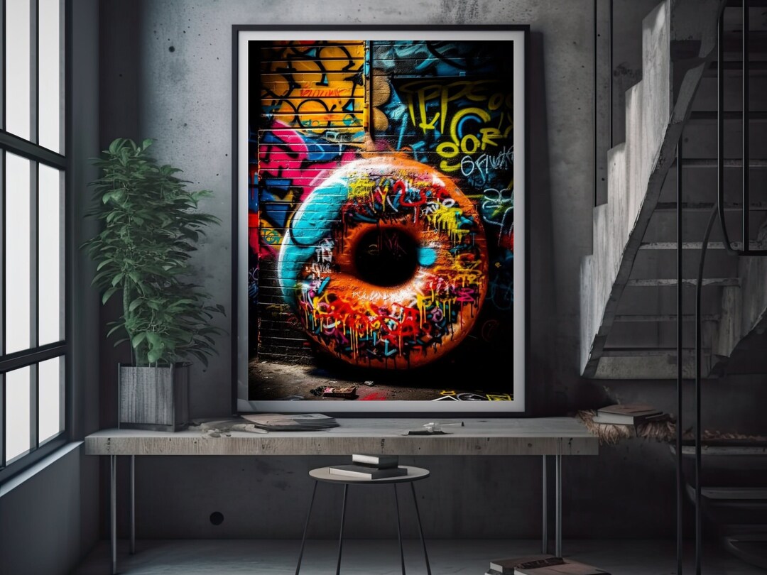 Donut Graffiti Wall Art Digital Download Colorful Donut - Etsy