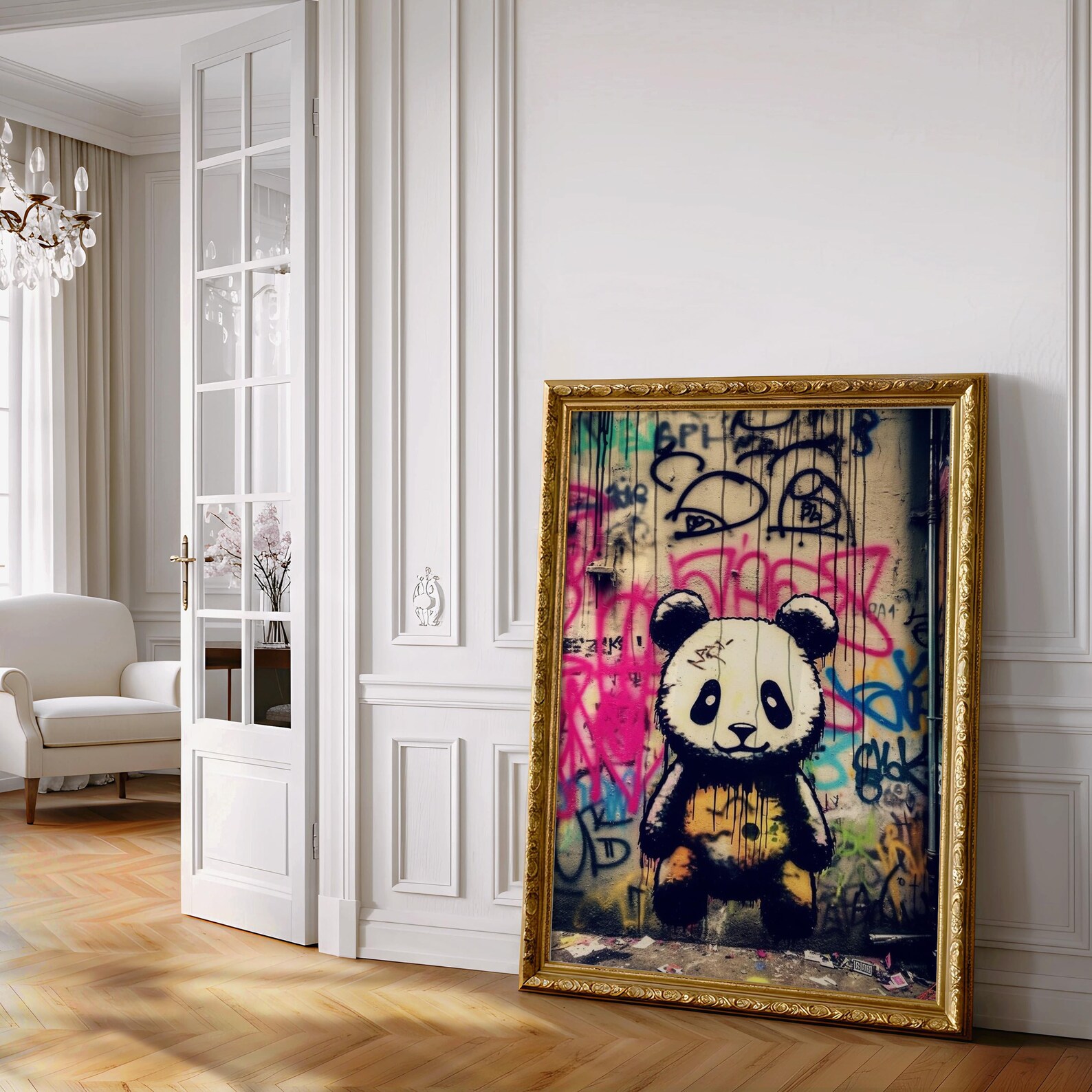 Baby Panda Graffiti Wall Art, Digital Download, Modern Street Art ...