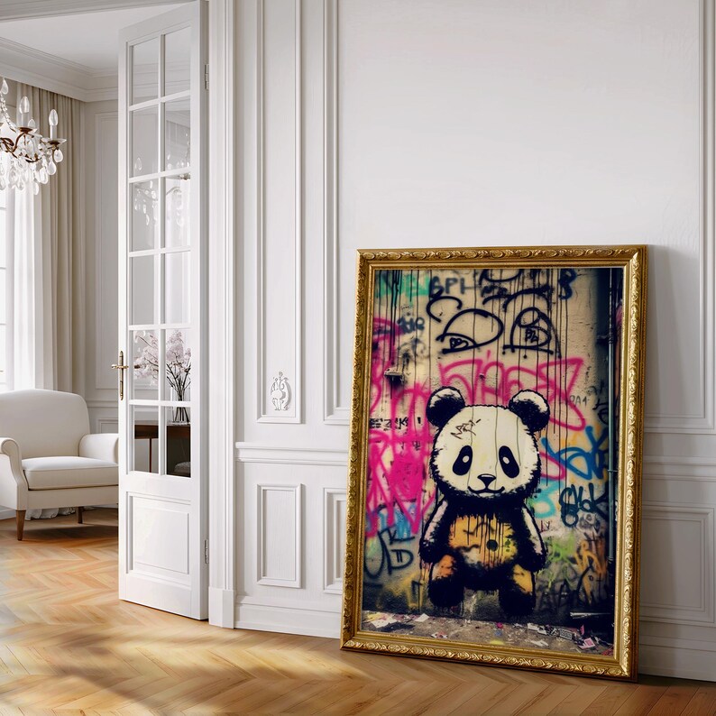 Baby Panda Graffiti Wall Art, Digital Download, Modern Street Art ...