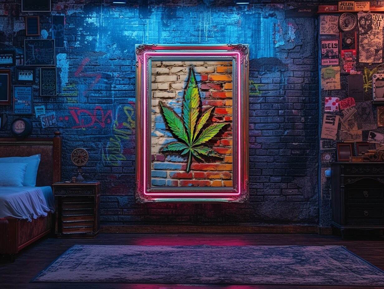アート・デザイン・音楽 CANNABIS HIGH Amazon.com: 420 Signs for Wall Decor Pot Head Poster Be Kind