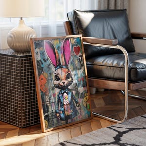 Alice Rabbit Graphiti The White Rabbit Graffiti Wall Art, Digital Download Colorful Alice in ...